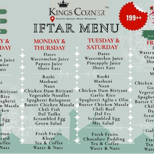 IFTAR Menu